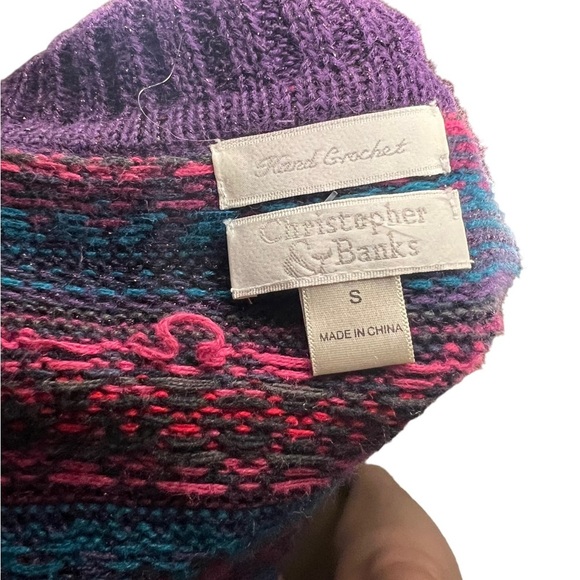 Fair Isle Hand-Crochet Y2K Long-Line Cardigan Small - Picture 5 of 6